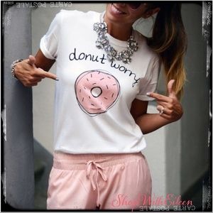 Donut Worry White Blush Graphic T-shirt